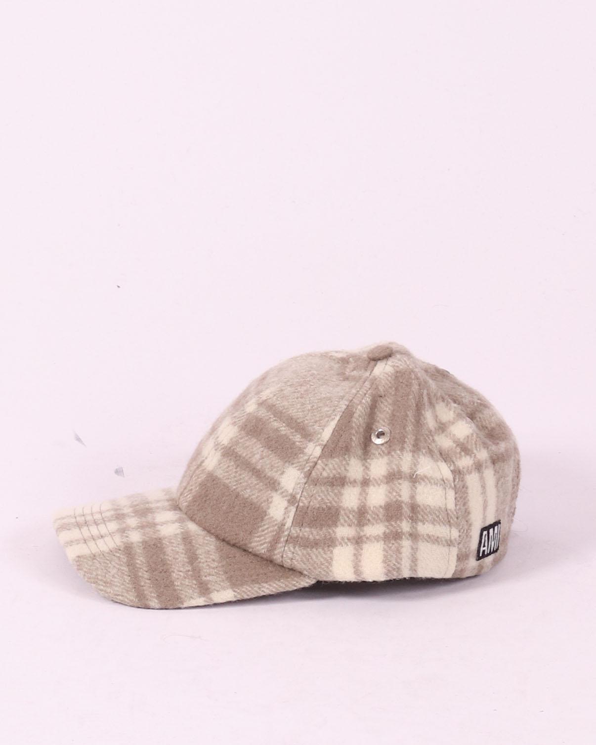 Taupe geruite pet van Ami