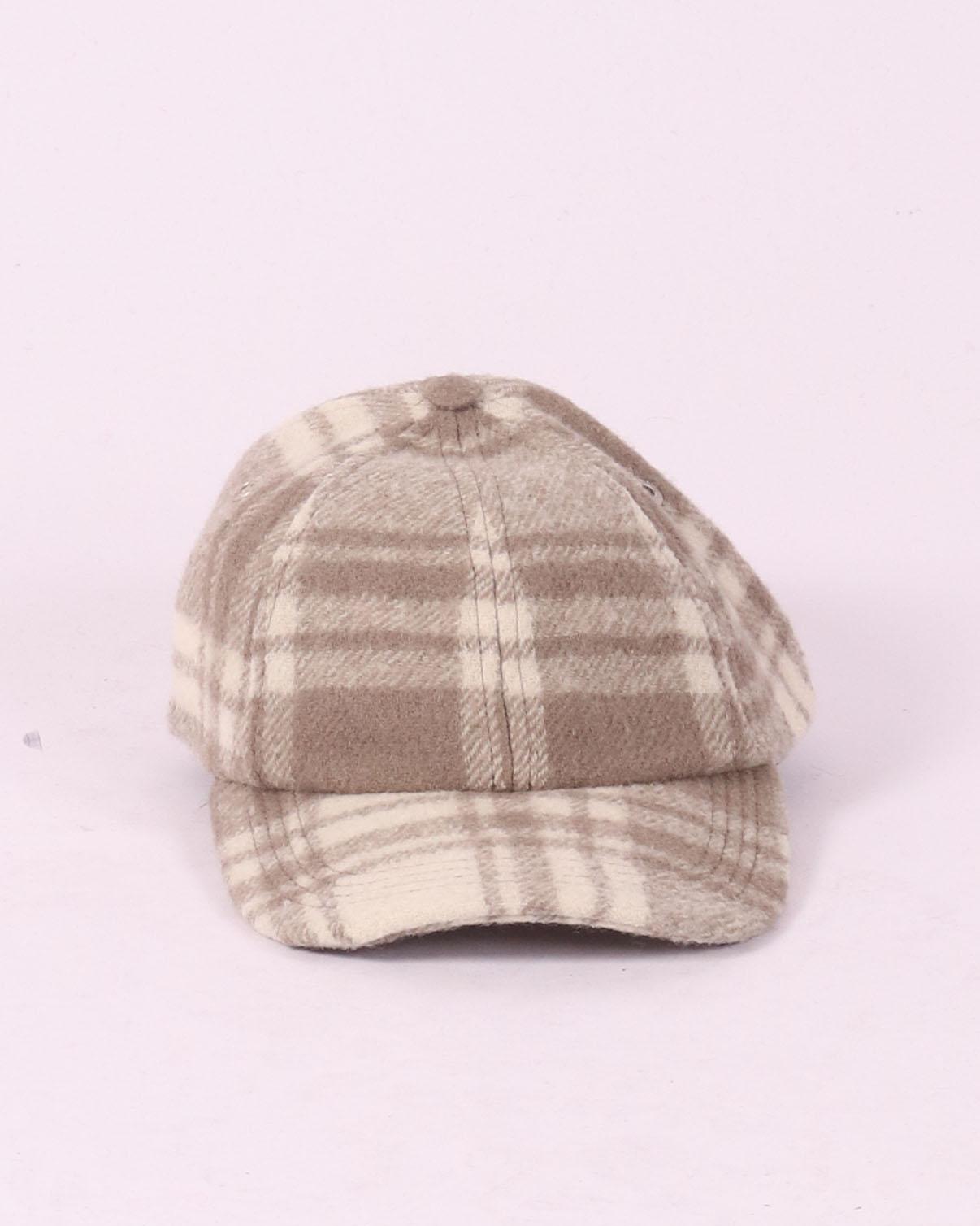 Taupe geruite pet van Ami