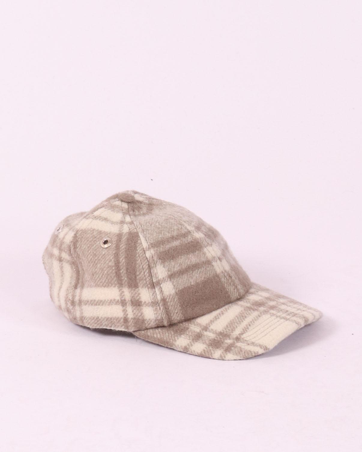 Taupe geruite pet van Ami