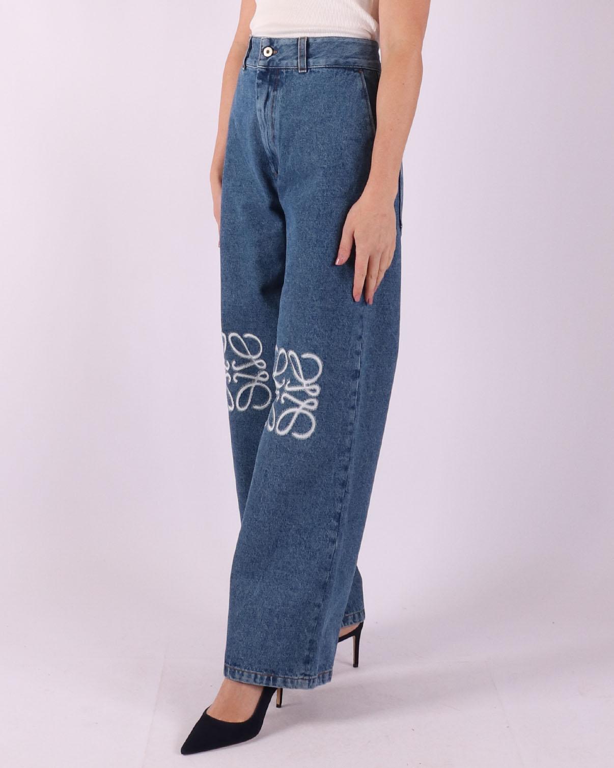 LOEWE Jeans met logo, in de kleur blauw, voor dames.