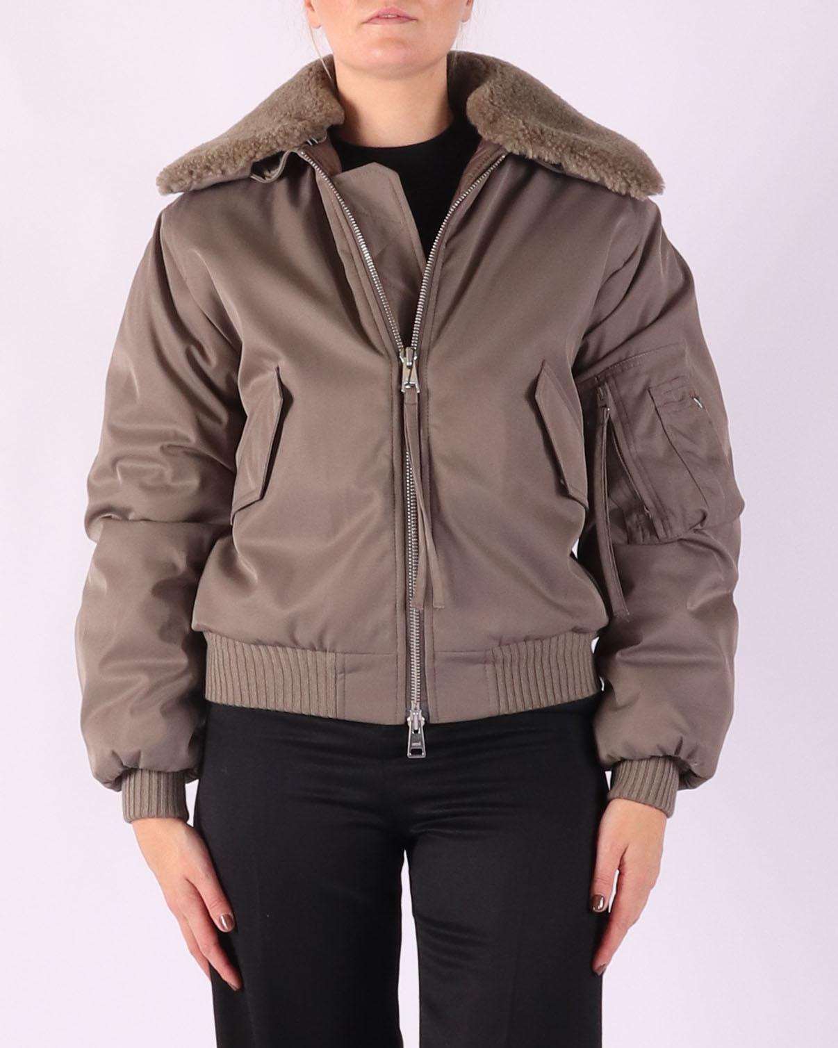 Taupe dames bomberjack van Ami met ritssluiting