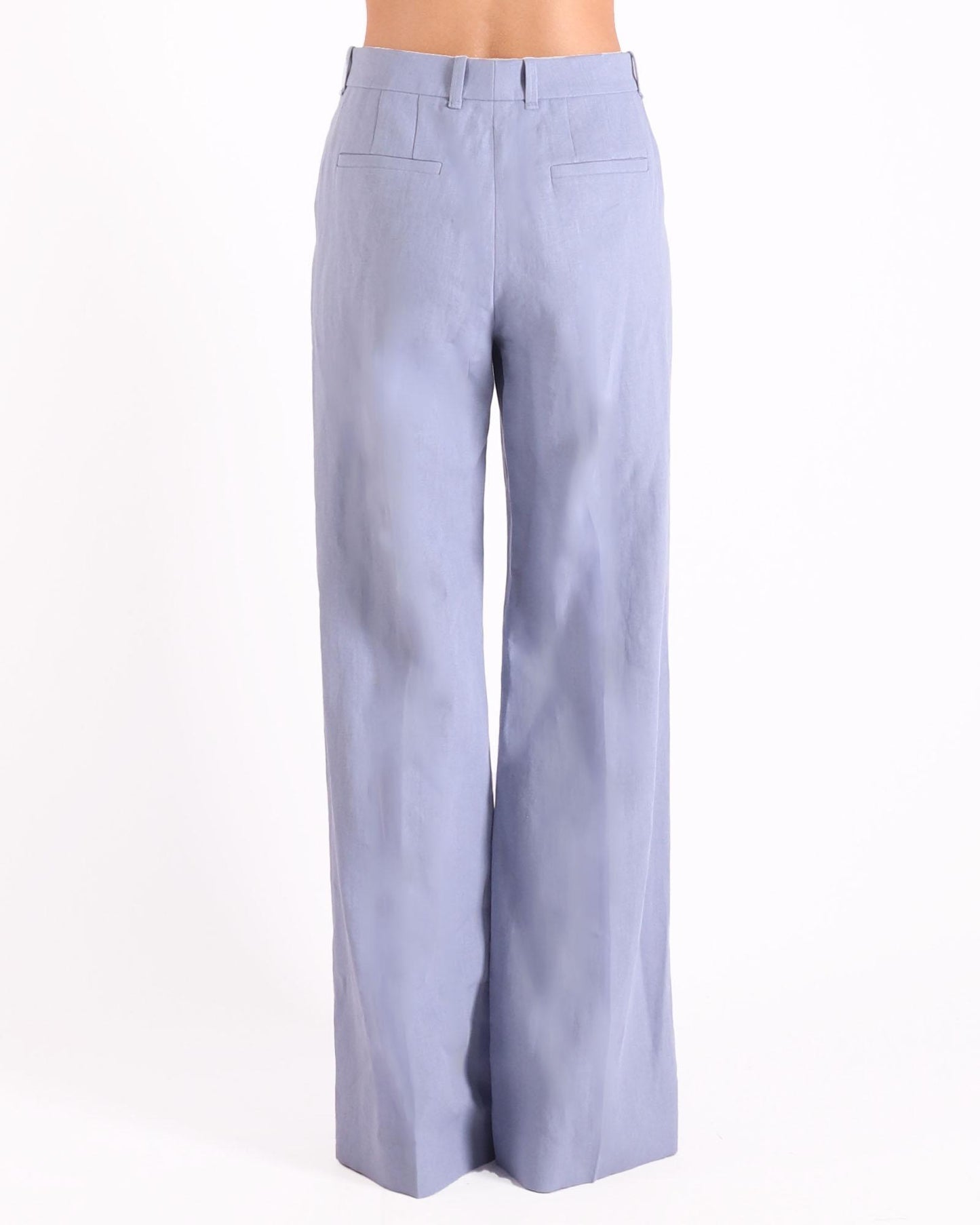 Lichtblauwe pantalon met een hoge taille 