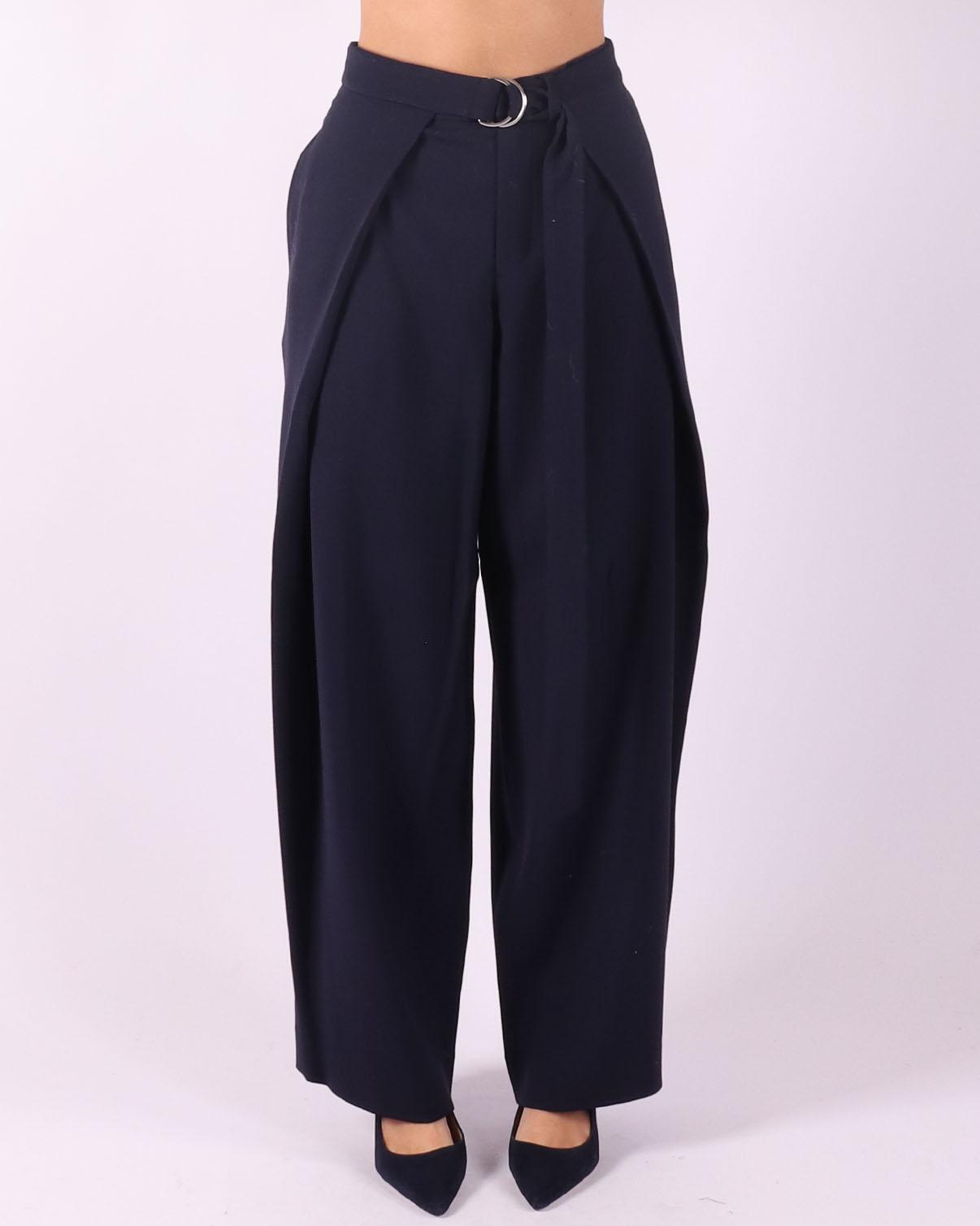 Donkerblauwe wijdvallende pantalon voor dames van Ami